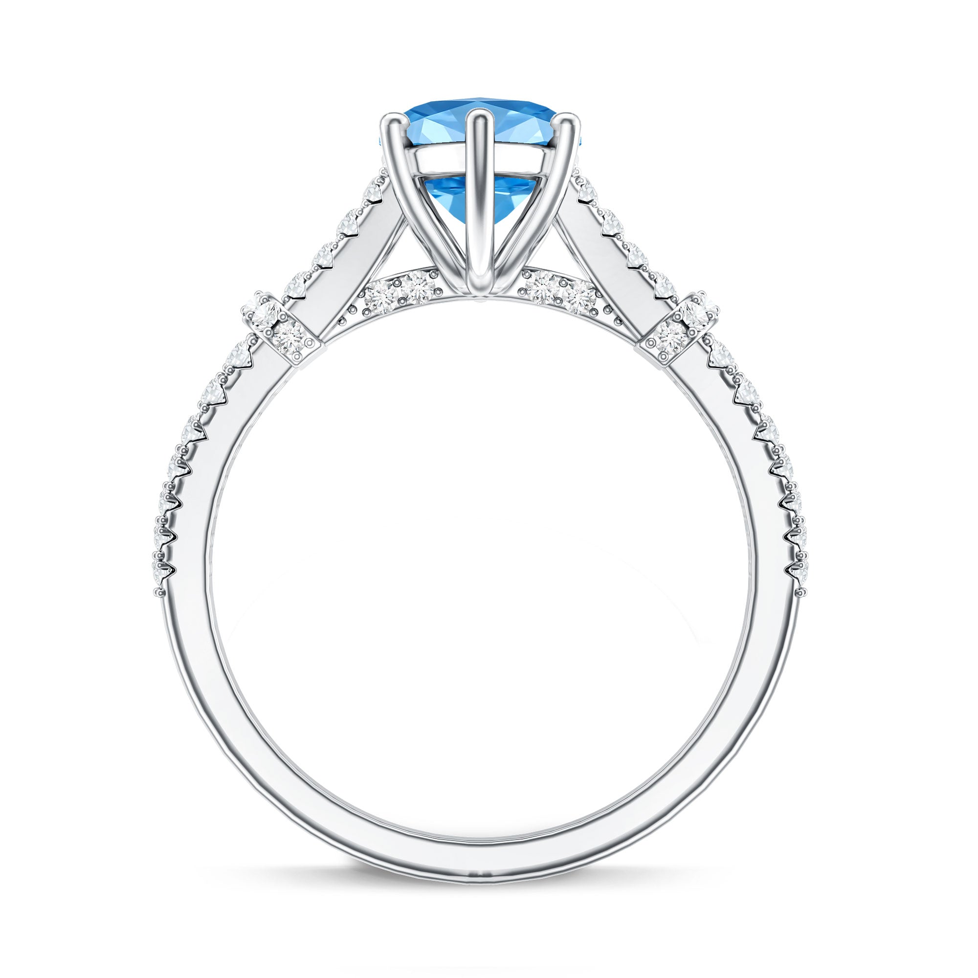 Rosec Jewels-Antique Looking 1 Carat Lab Grown Blue Diamond Engagement Ring IGI Certified