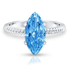 Rosec Jewels-IGI Certified 3 Carat Lab Grown Blue Diamond Solitaire Engagement Ring Marquise