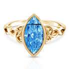 Rosec Jewels-2 Carat Marquise Cut Lab Grown Blue Diamond Celtic Engagement Ring IGI Certified