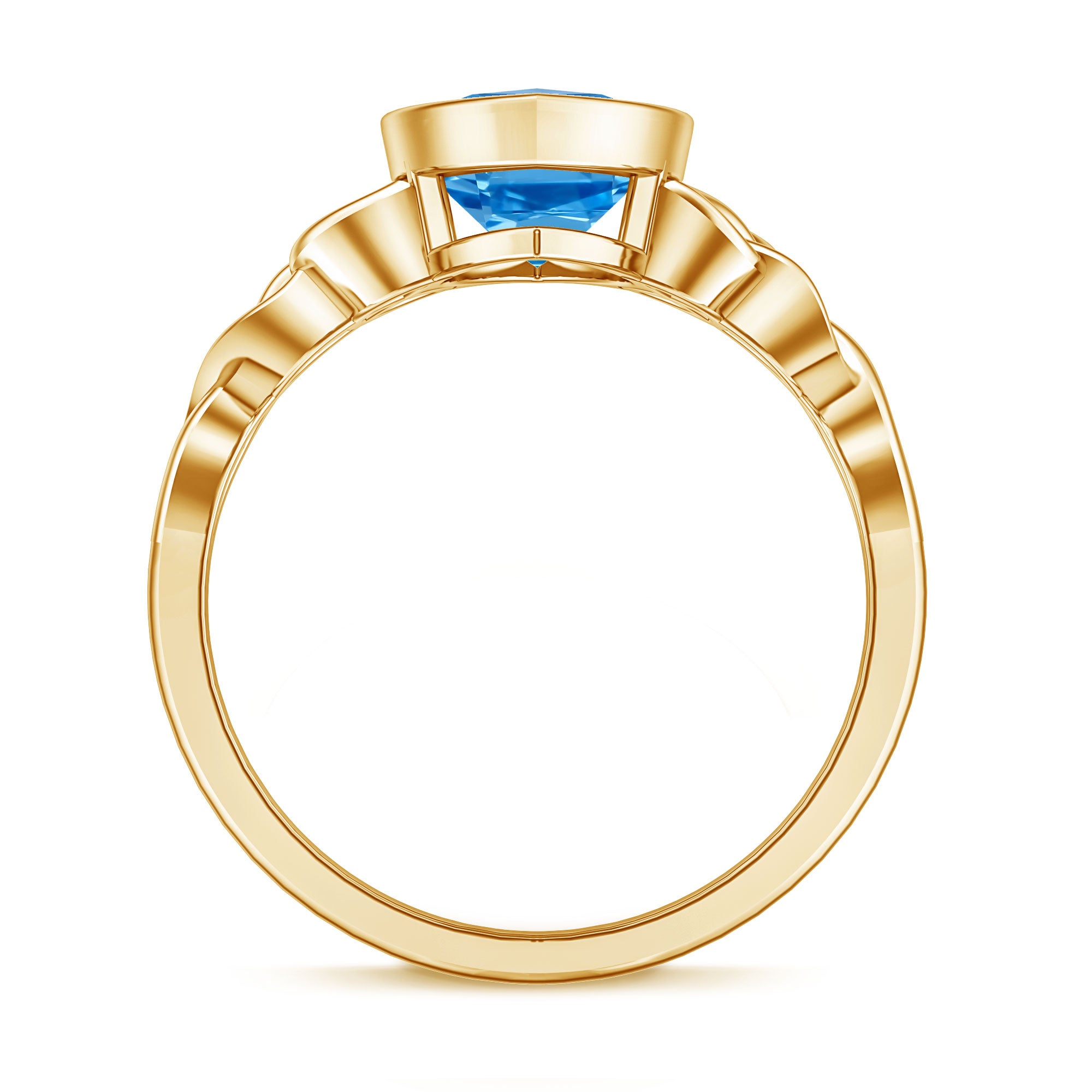Rosec Jewels-3 Carat Marquise Cut Lab Grown Blue Diamond Celtic Engagement Ring with IGI Certificate