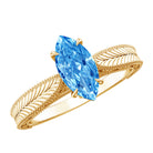Rosec Jewels-Vintage Style 1 Carat Lab Created Blue Diamond Solitaire Engagement Ring IGI Certified