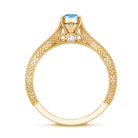 Rosec Jewels-Vintage Style 1 Carat Lab Created Blue Diamond Solitaire Engagement Ring IGI Certified