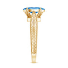 Rosec Jewels-Vintage Style 1 Carat Lab Created Blue Diamond Solitaire Engagement Ring IGI Certified