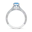 Rosec Jewels-Lab Created 2 Carat Blue Diamond Vintage Inspired Engagement Ring IGI Certified