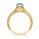 Rosec Jewels-Lab Created 2 Carat Blue Diamond Vintage Inspired Engagement Ring IGI Certified