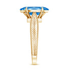 Rosec Jewels-Lab Created 2 Carat Blue Diamond Vintage Inspired Engagement Ring IGI Certified
