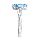 Rosec Jewels-IGI Certified 1 Carat Marquise Cut Lab Blue Diamond Braided Ring for Women