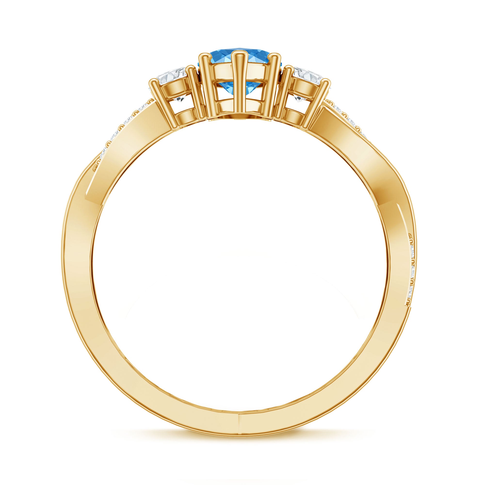 Rosec Jewels-IGI Certified 1 Carat Marquise Cut Lab Blue Diamond Braided Ring for Women