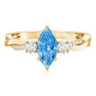 Rosec Jewels-IGI Certified 1 Carat Marquise Cut Lab Blue Diamond Braided Ring for Women