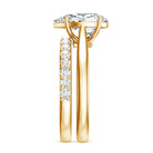 Rosec Jewels-IGI Certified Pear Shape 2 Carat Lab Grown Diamond Bridal Ring Set for Women