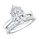 Rosec Jewels-IGI Certified 3 Carat Lab Grown Diamond Pear Cut Engagement Ring Set