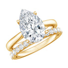 Rosec Jewels-IGI Certified 3 Carat Lab Grown Diamond Pear Cut Engagement Ring Set