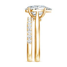 Rosec Jewels-IGI Certified 3 Carat Lab Grown Diamond Pear Cut Engagement Ring Set