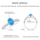 Rosec Jewels-1 Carat Oval Shaped Lab Created Blue Diamond Engagement Ring IGI Certified