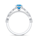 Rosec Jewels-1 Carat Oval Shaped Lab Created Blue Diamond Engagement Ring IGI Certified