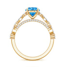 Rosec Jewels-2 Carat Lab Grown Blue Diamond Oblong Engagement Ring with IGI Certificate
