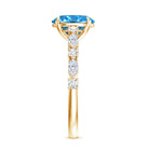 Rosec Jewels-2 Carat Lab Grown Blue Diamond Oblong Engagement Ring with IGI Certificate