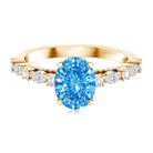 Rosec Jewels-2 Carat Lab Grown Blue Diamond Oblong Engagement Ring with IGI Certificate