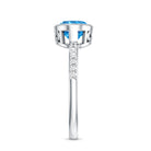 Rosec Jewels-2 Carat Lab Created Blue Diamond East West Oval Engagement Ring with IGI Certificate
