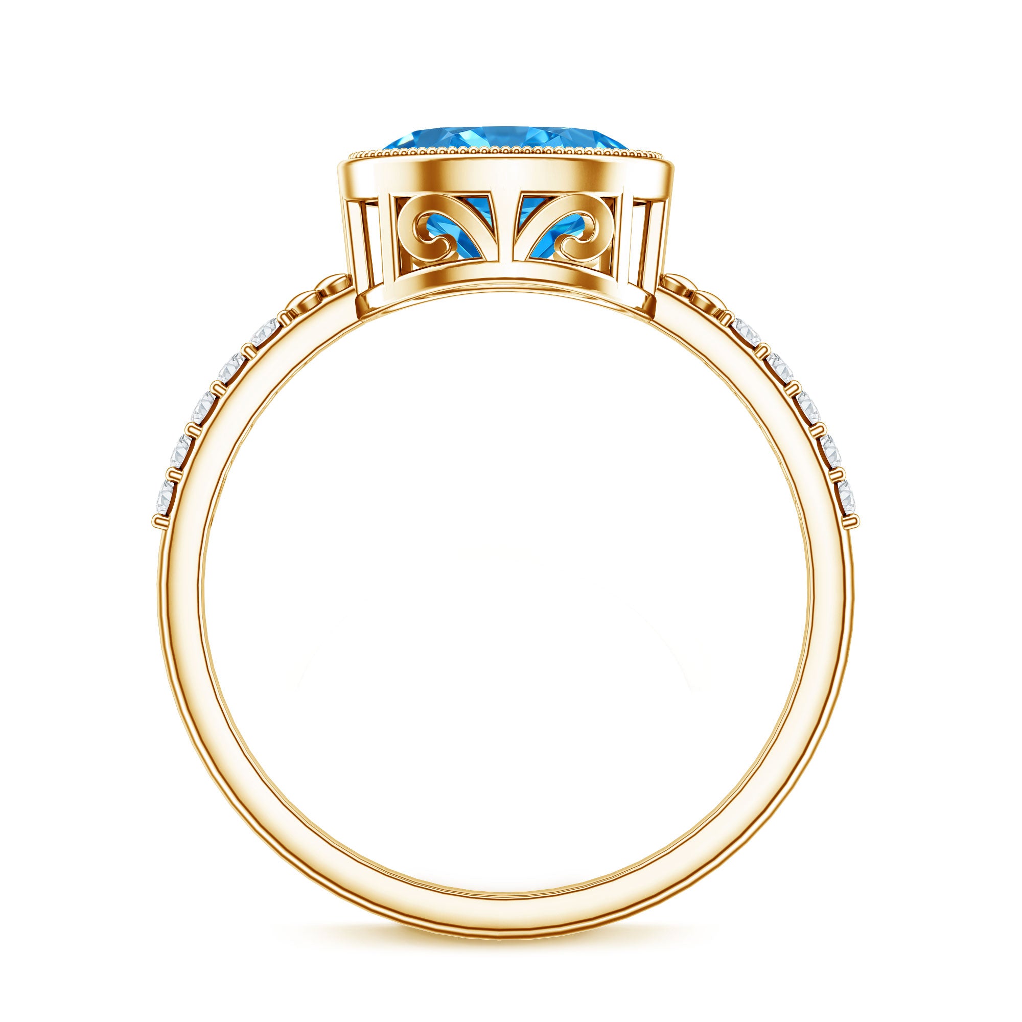 Rosec Jewels-2 Carat Lab Created Blue Diamond East West Oval Engagement Ring with IGI Certificate