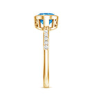 Rosec Jewels-2 Carat Lab Created Blue Diamond East West Oval Engagement Ring with IGI Certificate