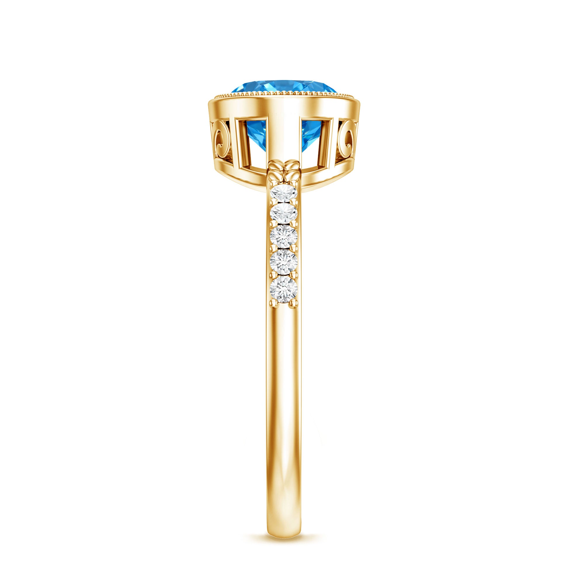 Rosec Jewels-2 Carat Lab Created Blue Diamond East West Oval Engagement Ring with IGI Certificate