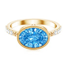 Rosec Jewels-IGI Certified 3 Carat Oval Lab Grown Blue Diamond East West Engagement Ring