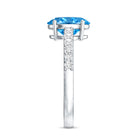 Rosec Jewels-2 Carat IGI Certified Lab Blue Diamond Solitaire Oval Engagement Ring for Women
