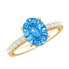 Rosec Jewels-2 Carat IGI Certified Lab Blue Diamond Solitaire Oval Engagement Ring for Women