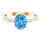 Rosec Jewels-2 Carat IGI Certified Lab Blue Diamond Solitaire Oval Engagement Ring for Women