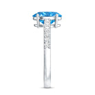Rosec Jewels-3 Carat Lab Grown Oval Blue Diamond Engagement Ring with IGI Certificate