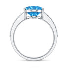 Rosec Jewels-IGI Certified Solitaire 4 Carat Lab Grown Blue Diamond Huge Engagement Ring with Side Stones