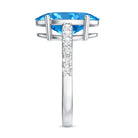 Rosec Jewels-IGI Certified Solitaire 4 Carat Lab Grown Blue Diamond Huge Engagement Ring with Side Stones