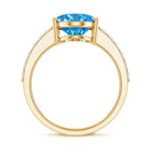 Rosec Jewels-IGI Certified Solitaire 4 Carat Lab Grown Blue Diamond Huge Engagement Ring with Side Stones