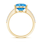 Rosec Jewels-Elongated Oval Lab Grown Blue Diamond 5 Carat Engagement Ring IGI Certified