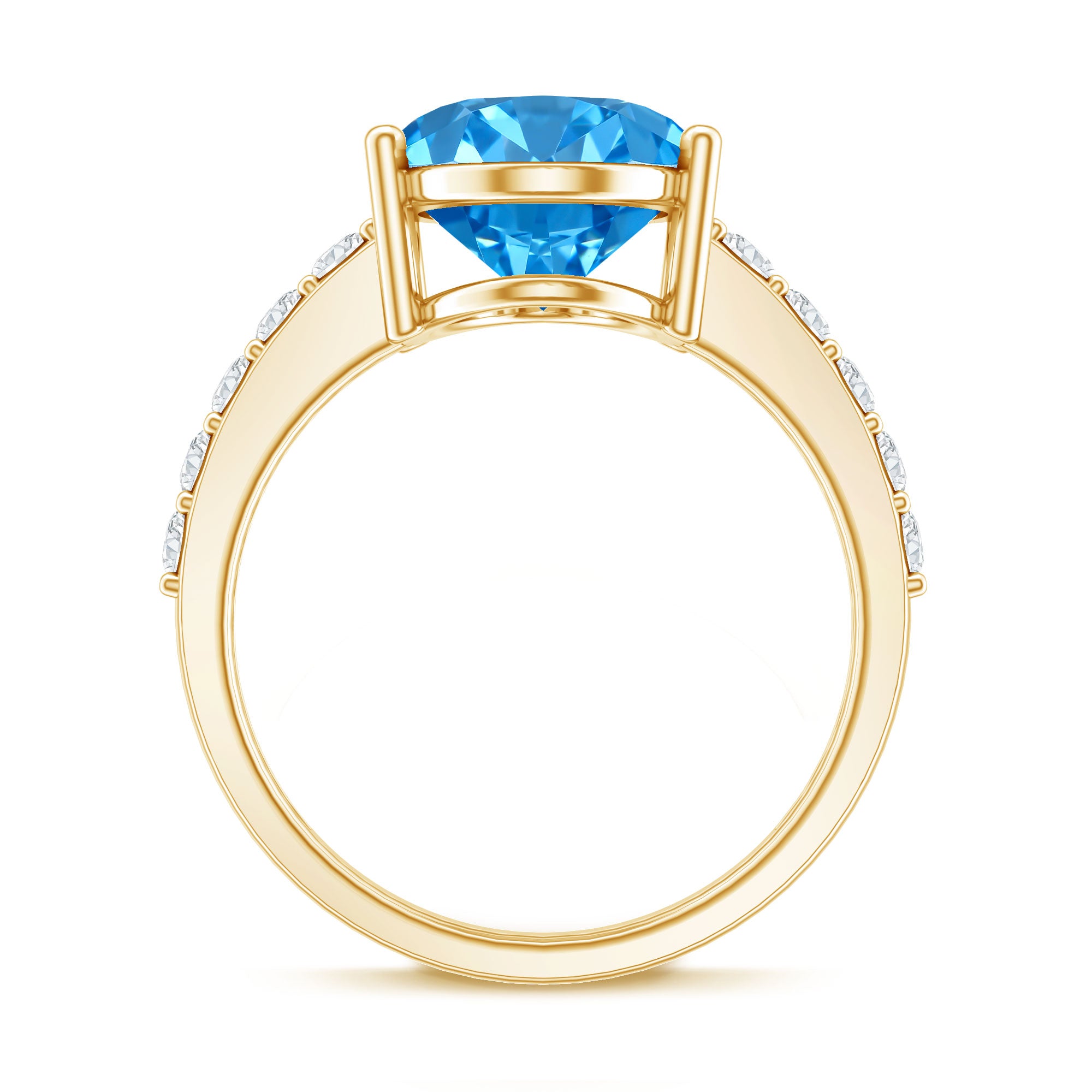 Rosec Jewels-Elongated Oval Lab Grown Blue Diamond 5 Carat Engagement Ring IGI Certified