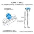 Rosec Jewels-IGI Certified Oval 1 Carat Lab Grown Blue Diamond Wedding Ring Set