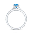 Rosec Jewels-IGI Certified Oval 1 Carat Lab Grown Blue Diamond Wedding Ring Set