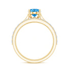 Rosec Jewels-IGI Certified Oval 1 Carat Lab Grown Blue Diamond Wedding Ring Set