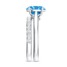 Rosec Jewels-IGI Certified 2 Carat Oval Lab Grown Blue Diamond Bridal Ring Set for Women