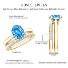 Rosec Jewels-IGI Certified 2 Carat Oval Lab Grown Blue Diamond Bridal Ring Set for Women