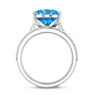 Rosec Jewels-5 Carat Oval Lab Grown Blue Diamond Engagement Ring and Wedding Band with IGI Certificate