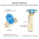 Rosec Jewels-5 Carat Oval Lab Grown Blue Diamond Engagement Ring and Wedding Band with IGI Certificate