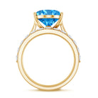 Rosec Jewels-5 Carat Oval Lab Grown Blue Diamond Engagement Ring and Wedding Band with IGI Certificate