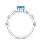 Rosec Jewels-Oval Shaped 1 Carat Lab Grown Blue Diamond Solitaire Ring with IGI Certificate