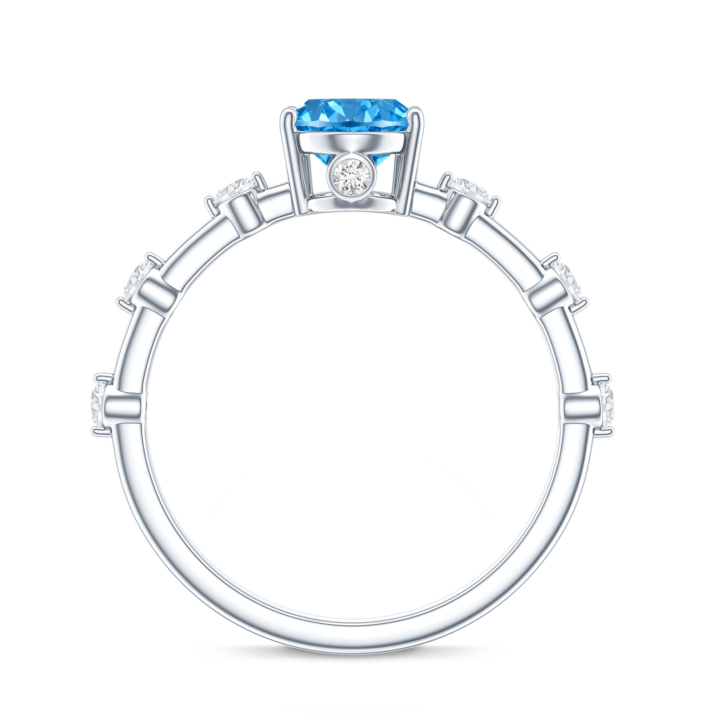 Rosec Jewels-Oval Shaped 1 Carat Lab Grown Blue Diamond Solitaire Ring with IGI Certificate