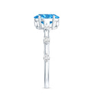 Rosec Jewels-Oval Shaped 1 Carat Lab Grown Blue Diamond Solitaire Ring with IGI Certificate