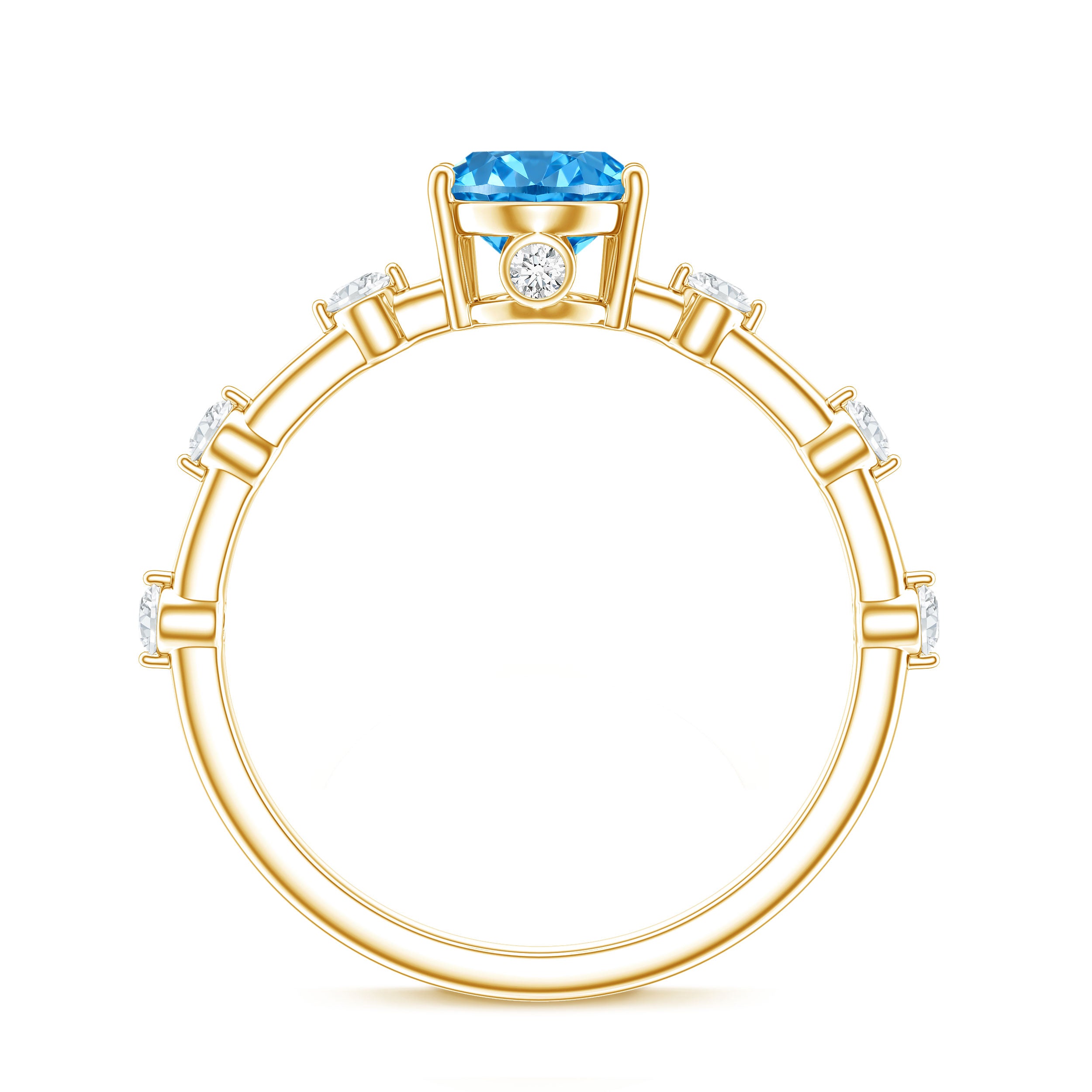 Rosec Jewels-Oval Shaped 1 Carat Lab Grown Blue Diamond Solitaire Ring with IGI Certificate