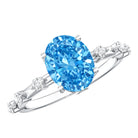 Rosec Jewels-IGI Certified Lab Grown Blue Diamond Oval Engagement Ring 2 Carat