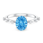 Rosec Jewels-IGI Certified Lab Grown Blue Diamond Oval Engagement Ring 2 Carat